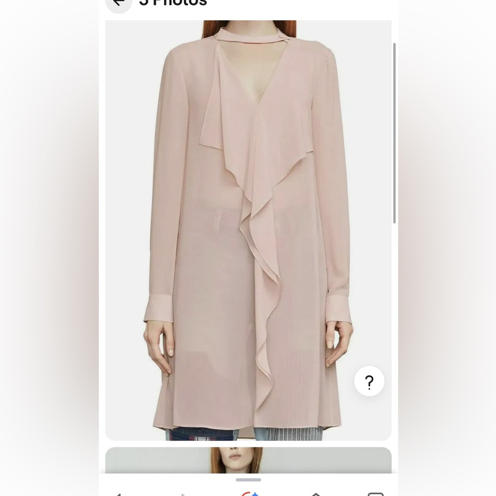 BCBGMAXAZRIA Shailene Ruffled Tunic Dress In Tea Rose Pink Size S - never worn